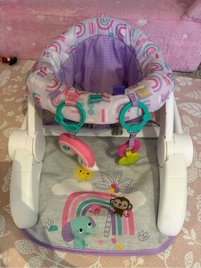 Unbranded Purple Rainbow Baby Activity Seat with Hanging Toys